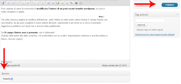 cambiare autore blog wordpress