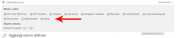 modificare autore post wordpress