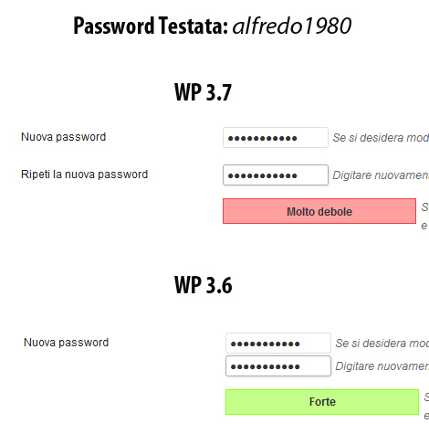 Controllo Password rafforzato